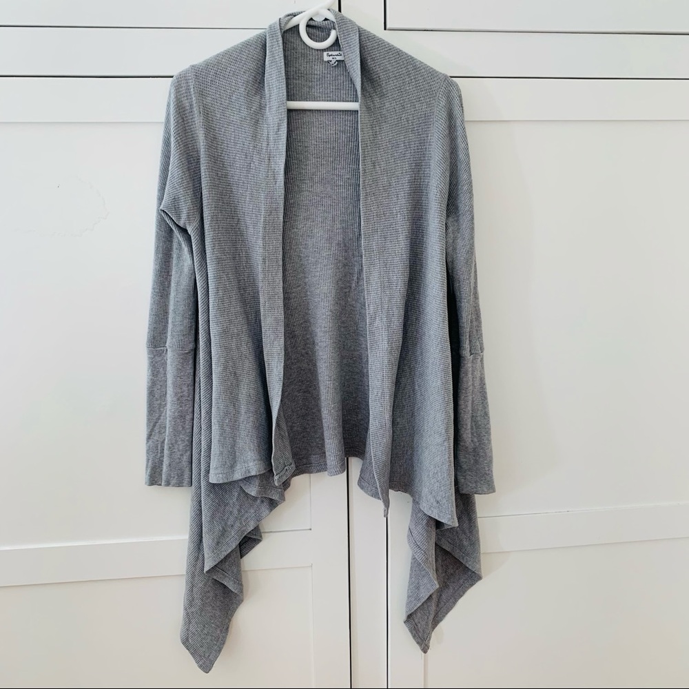 Splendid Pima Cotton Gray Asymmetrical Cardigan Size Medium/Large